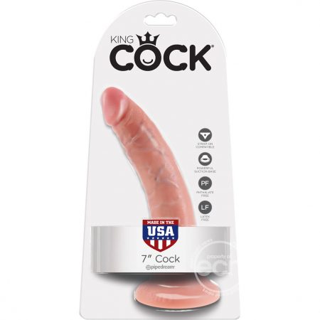 King Cock Realistic 7" Dildo with Suction Cup - Vanilla