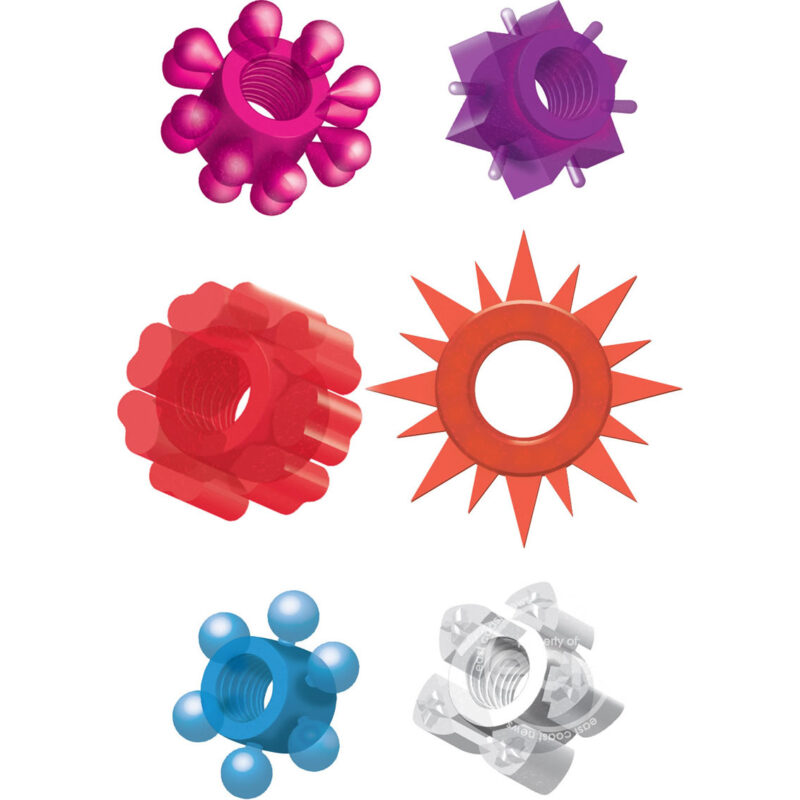 Pleasure Stars Jelly Cock Rings 6 Pack Assorted Colors - Image 2
