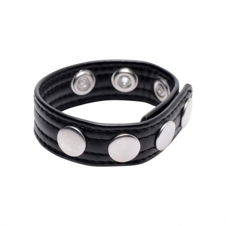 Strict Speed Snap Cock Ring Leather And Metal Black