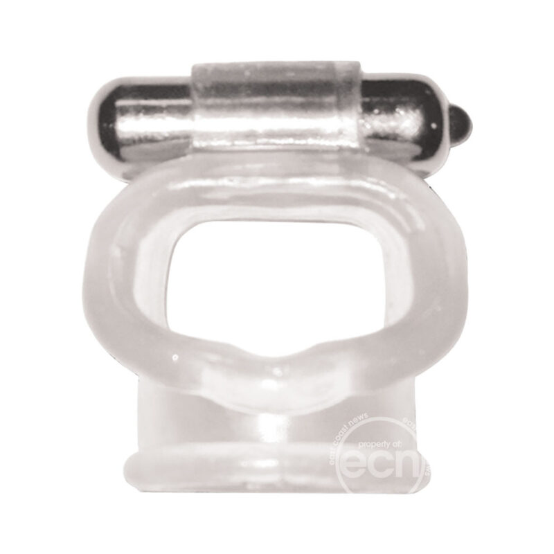 Wet Dreams Vibrating Super Stud Sling Silicone Cockring Waterproof Clear - Image 2