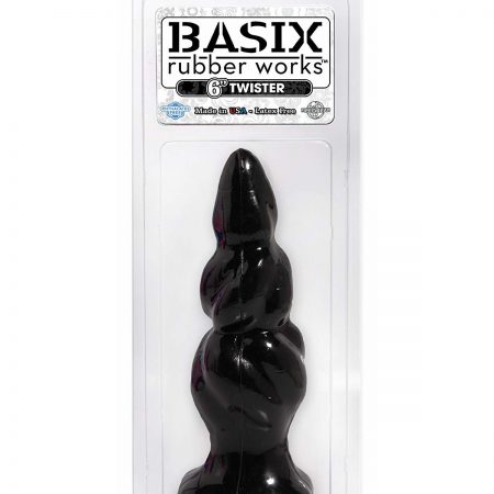 Basix Rubber Works 6-Inch Twister Dong, Black