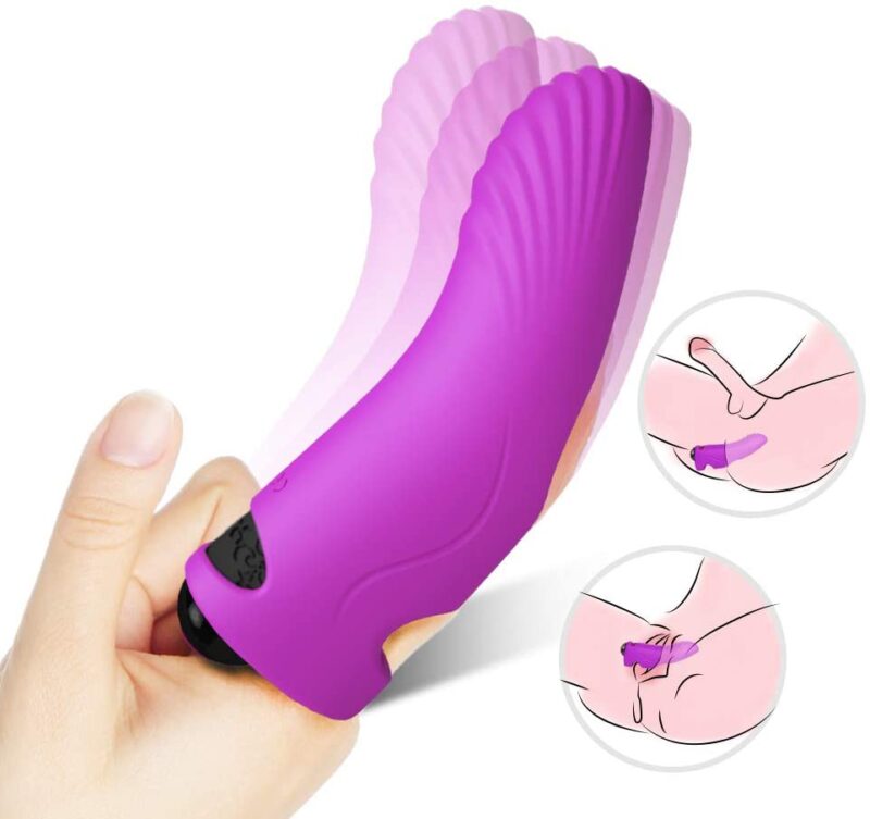 Bullet Vibrator with Finger Silicone Sleeve, Rechargeable Purple