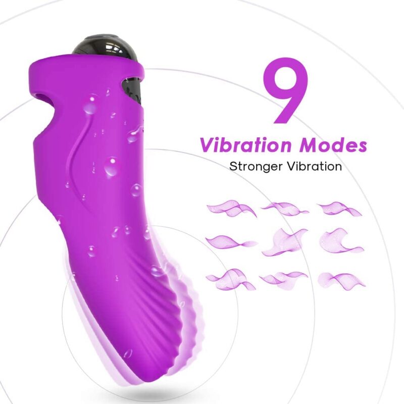 Bullet Vibrator with Finger Silicone Sleeve, Rechargeable Purple - Image 2
