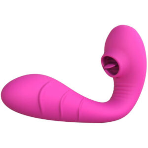 Clitoral Licking Tongue Vibrator, 2 in 1 Sex Toy Clitoris G spot Stimulator Pink