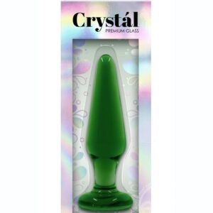 Crystal Premium Glass Butt Plug - Green
