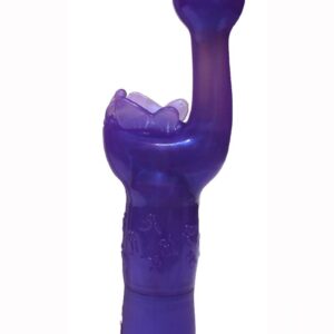Jumbo Butterfly Kiss Gspot And Clitoral Stimulator Purple 9 Inch