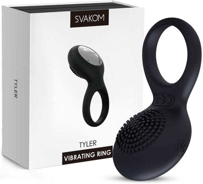 VAKOM Tyler Vibrating Cock Ring Double Pleasure for Couples - Penis Ring Male Erection Enhancer & Female Clit Stimulation Vibrators - Waterproof Sex Toys for Beginner Lovers - Image 2