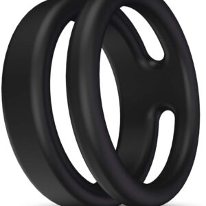 Silicone Dual Penis Ring, Premium Stretchy Longer Harder Stronger Erection
