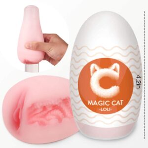 Egg Male Masturbator Pleasure Pocket Stroker with 3D Realistic Textured Sleeve Male Masturbator Cup