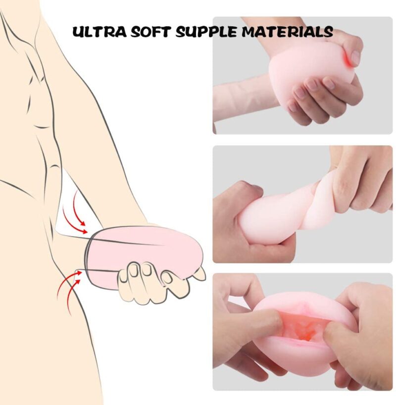 Egg Male Masturbator Pleasure Pocket Stroker with 3D Realistic Textured Sleeve Male Masturbator Cup - Image 5