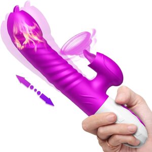 G Spot Vibrator Vibrating Dildo - Adult Sex Toys with 2 Tongues for Clitoris Stimulation, Personal Bullet Vibrator Clit Stimulator Quiet Dual Motor Rabbit Vibrator for Women 7 Vibrations Modes