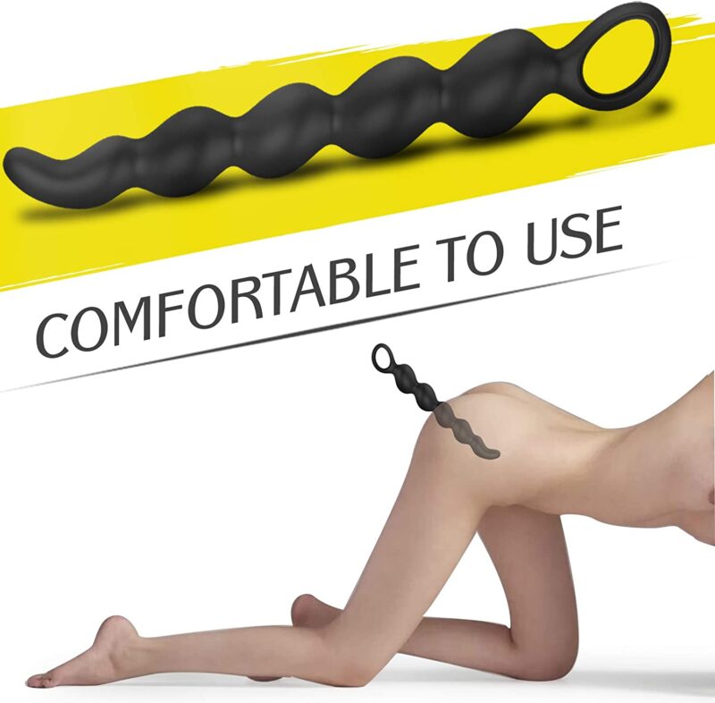 Anal Beads Anal Butt Plug - 9 inch Large Flexible Silicone Anal Sex Toy for for Men Women and Couples, Waterproof Prostate Massager Sex Toys for Beginners Advanced Users - Image 4