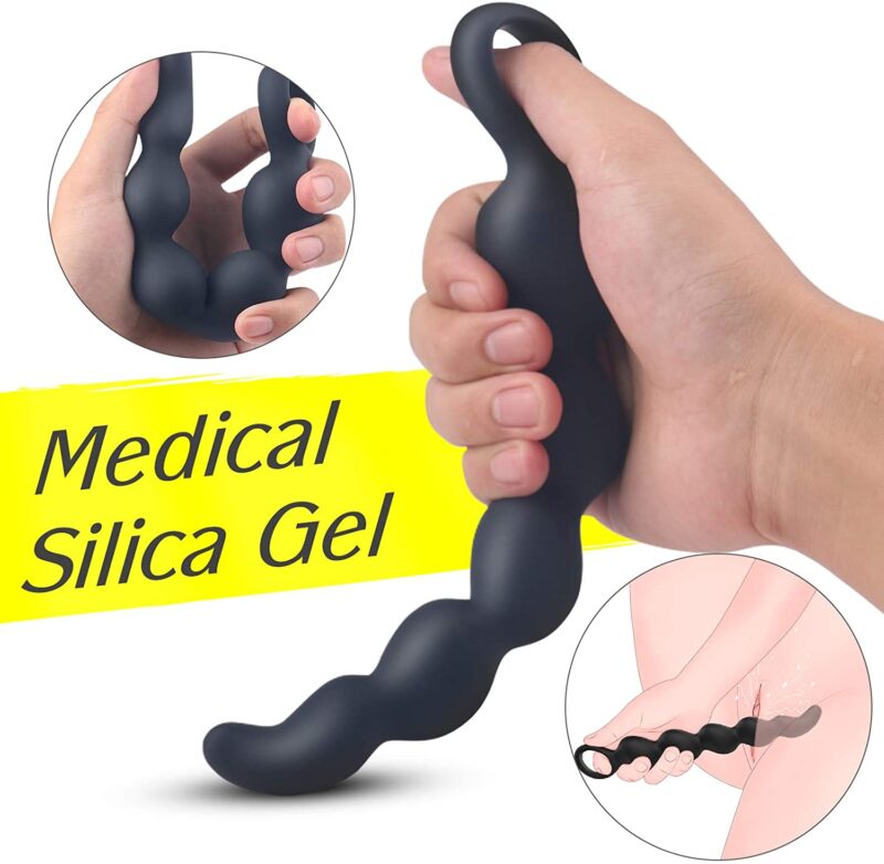 Anal Beads Anal Butt Plug - 9 inch Large Flexible Silicone Anal Sex Toy for for Men Women and Couples, Waterproof Prostate Massager Sex Toys for Beginners Advanced Users - Image 3