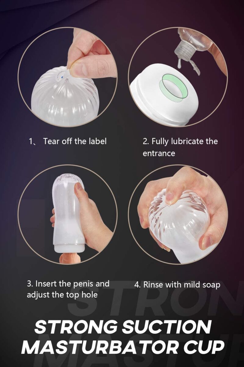 Male Masturbator Cup with Suction Control, Detachable Pocket Sex Toy for Men, 7’’ with stimulating channel stroker. - Image 3