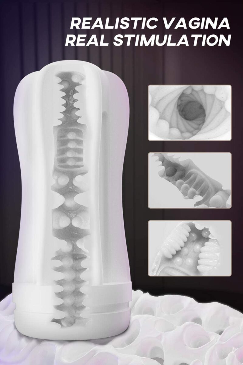 Male Masturbator Cup with Suction Control, Detachable Pocket Sex Toy for Men, 7’’ with stimulating channel stroker. - Image 4