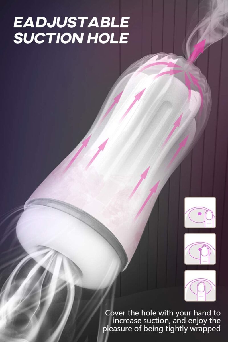 Male Masturbator Cup with Suction Control, Detachable Pocket Sex Toy for Men, 7’’ with stimulating channel stroker. - Image 5