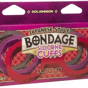 Doc Johnson Japanese Style Bondage Silicone Cuffs - Large - Red