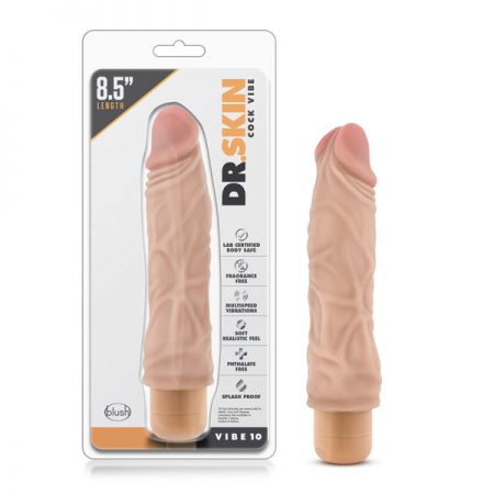 Dr. Skin Cock Vibe Vibe 10 Realistic 8.5" Vibrating Dildo - Vanilla