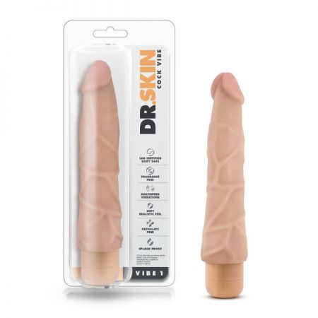 Dr. Skin Cock Vibe - Vibe 1 Realistic 9" Vibrating Dildo - Vanilla