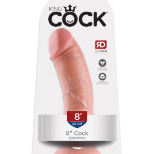 King Cock 8" Realistic Dildo with Suction Cup - Vanilla