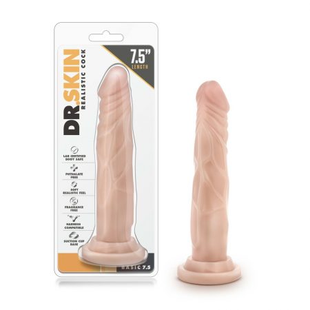 Dr. Skin Realistic Cock 7.5" Dildo with Suction Cup - Vanilla