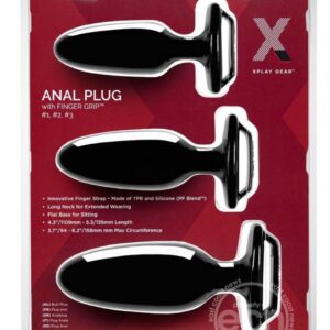 XPlay Gear Anal Plug with Finger Grip - 3 pack