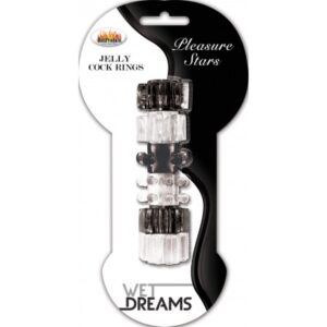 Hott Products Wet Dreams Jelly Stars Cock Rings - 6ct