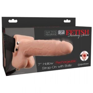 PipeDream Fetish Fantasy Series - 7" Hollow Rechargeable Strap-On with Balls