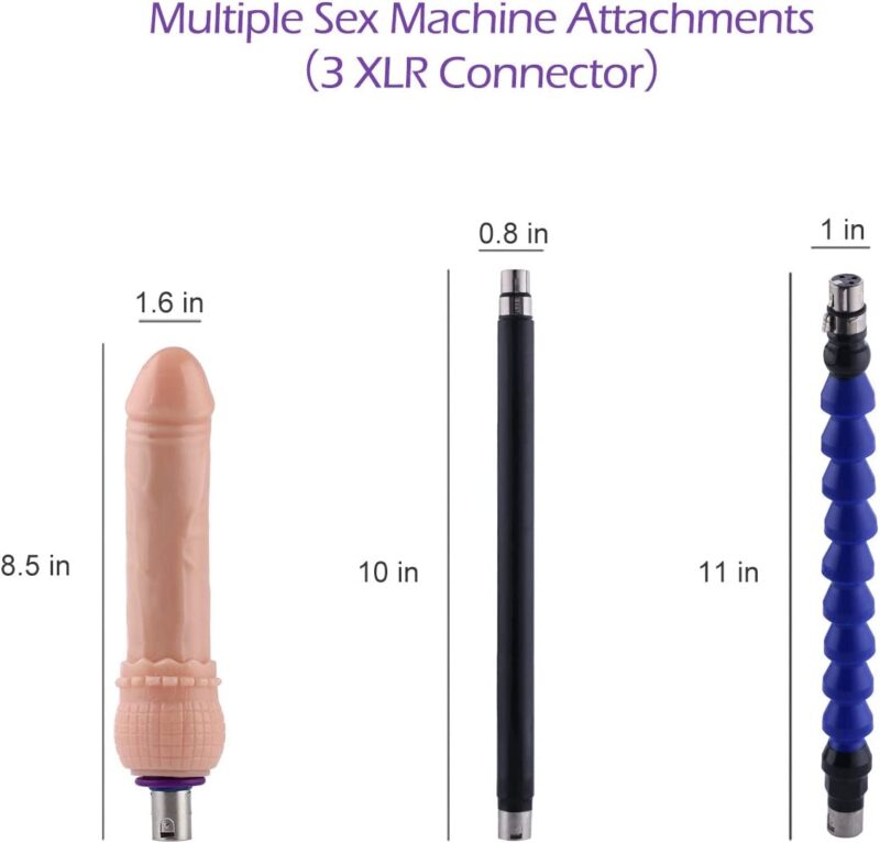 Sinoli Sex Machine Love Machine with 3XLR Connector - Powerful Machine with 2 Extension Rod Attachments and Realistic Dildo - Image 4