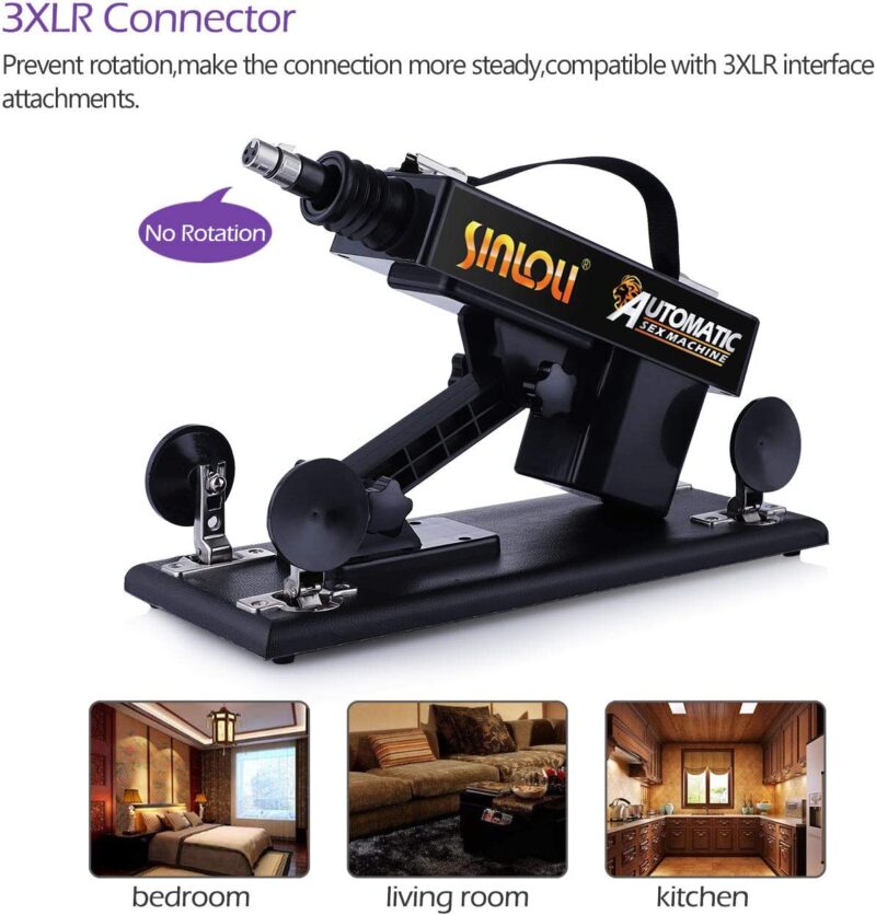 Sinoli Sex Machine Love Machine with 3XLR Connector - Powerful Machine with 2 Extension Rod Attachments and Realistic Dildo - Image 2