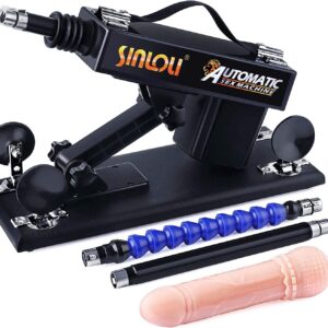 Sinoli Sex Machine Love Machine with 3XLR Connector - Powerful Machine with 2 Extension Rod Attachments and Realistic Dildo