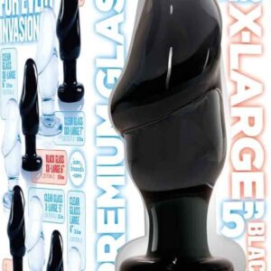 Helmet Head Premium Glass Anal Plug - X-Large 5" - Black