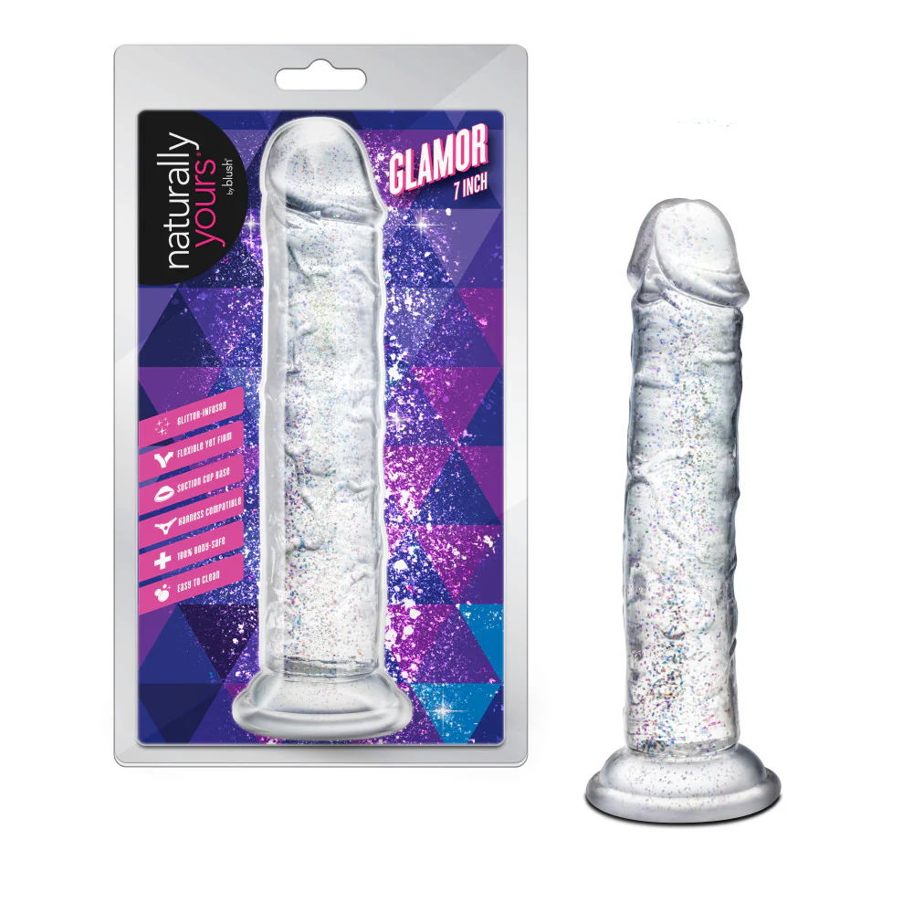 Blush 7" Naturally Yours Glamor Realistic Slim Glitter Dildo